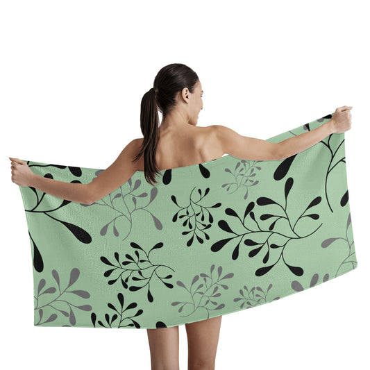 Bath Towel - Green Leaf