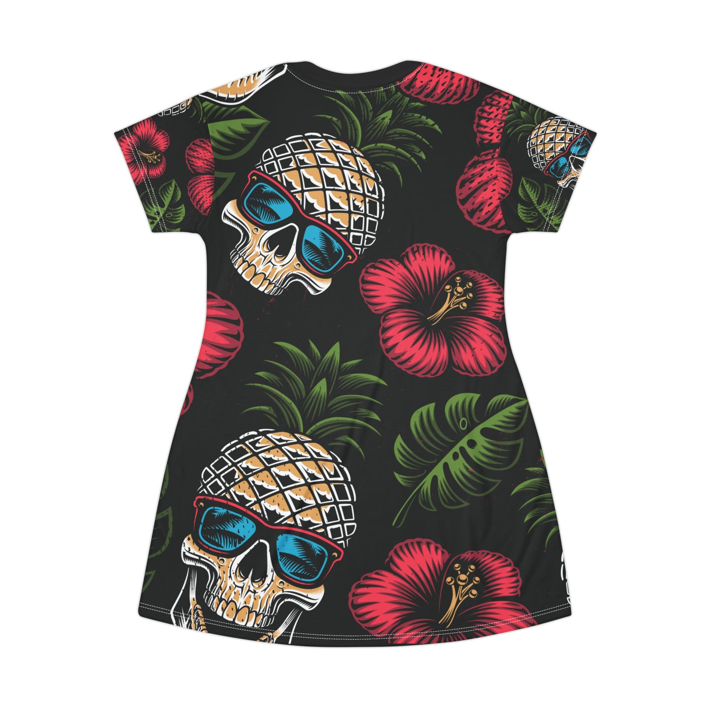 T-Shirt Dress (AOP) -Tropical Skull