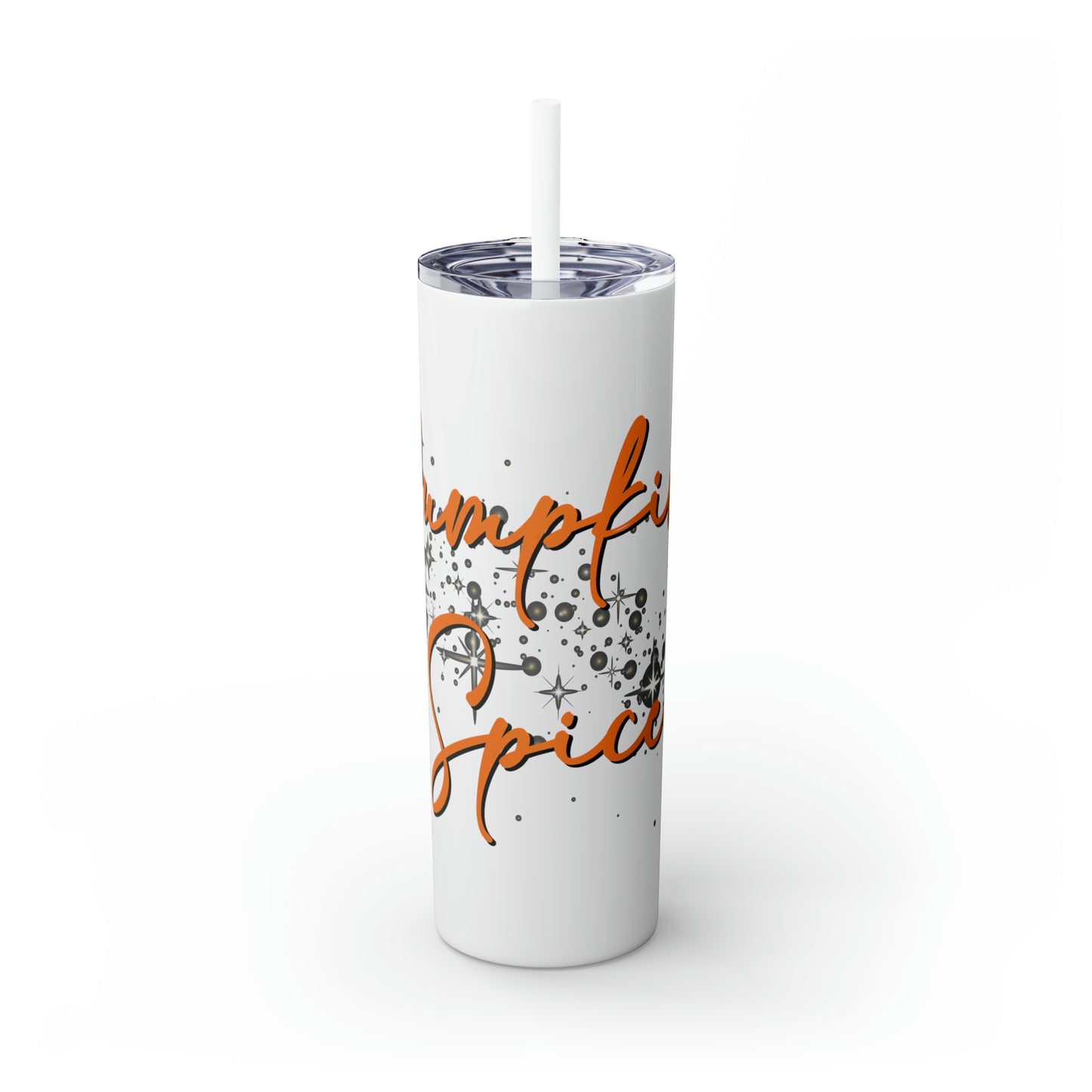 Skinny Tumbler with Straw, 20oz - Pumpkin Spiced