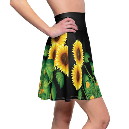 Women's Skater Skirt (AOP) - Sunflowers