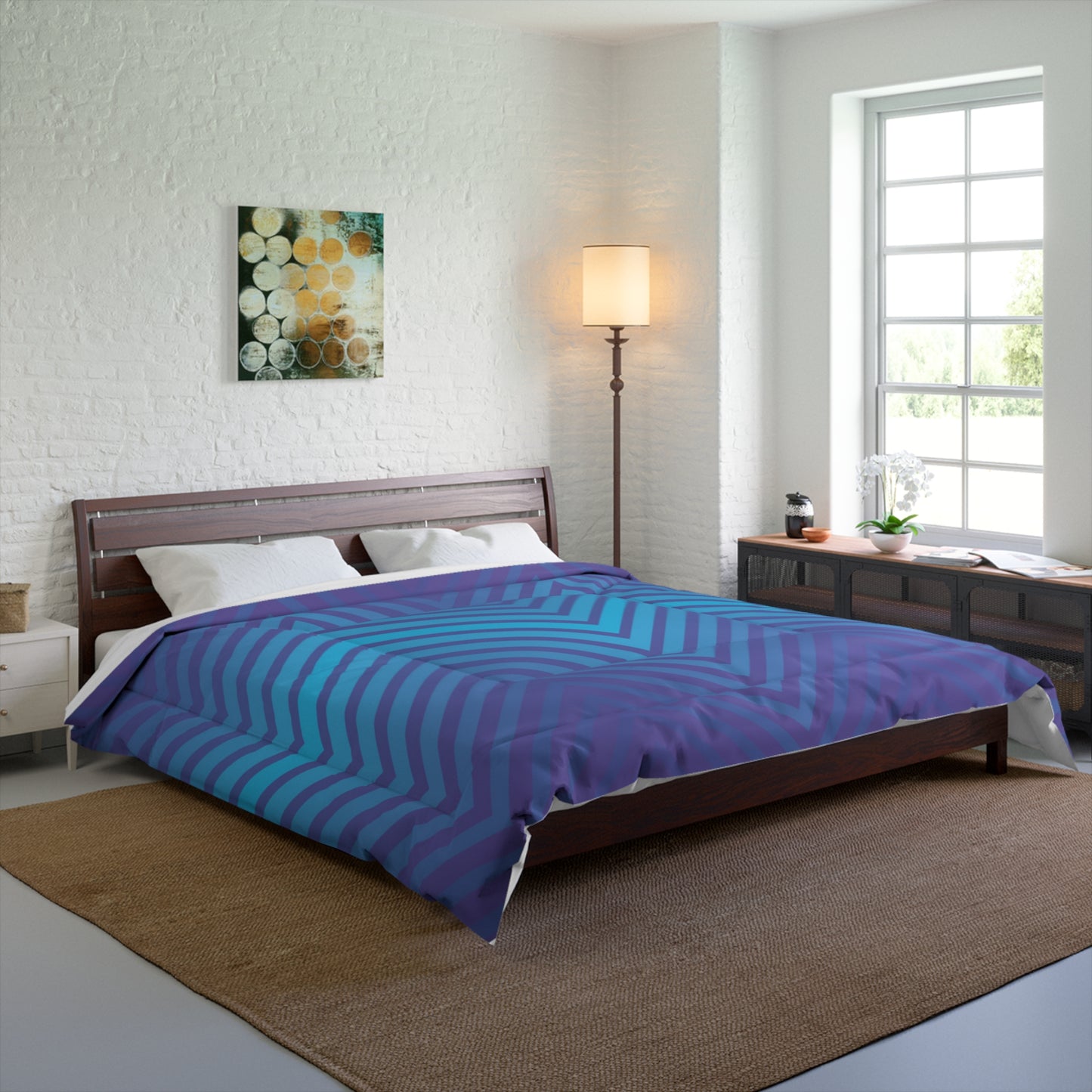 Comforter - Purple/Blue Zig Zag