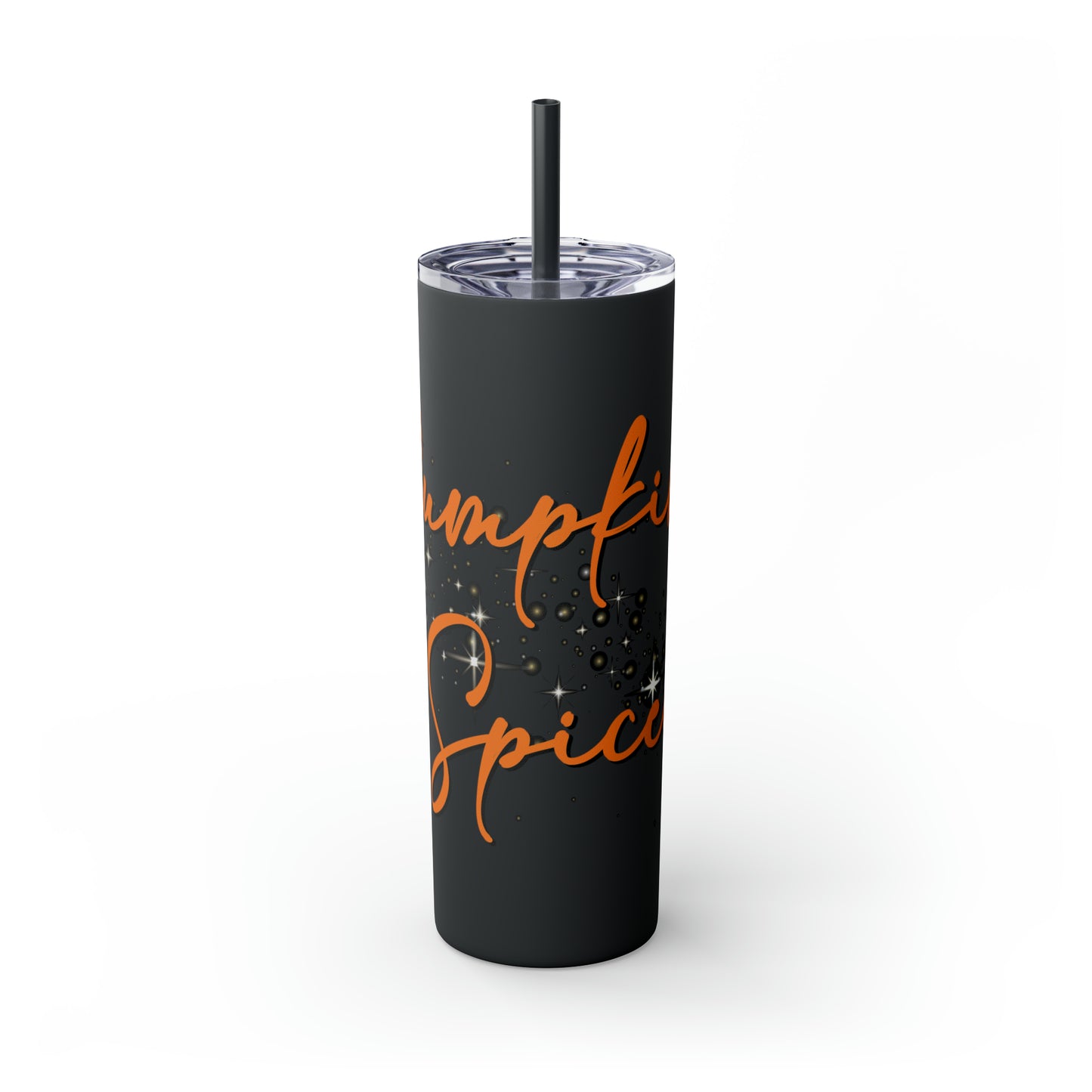 Skinny Tumbler with Straw, 20oz - Pumpkin Spiced