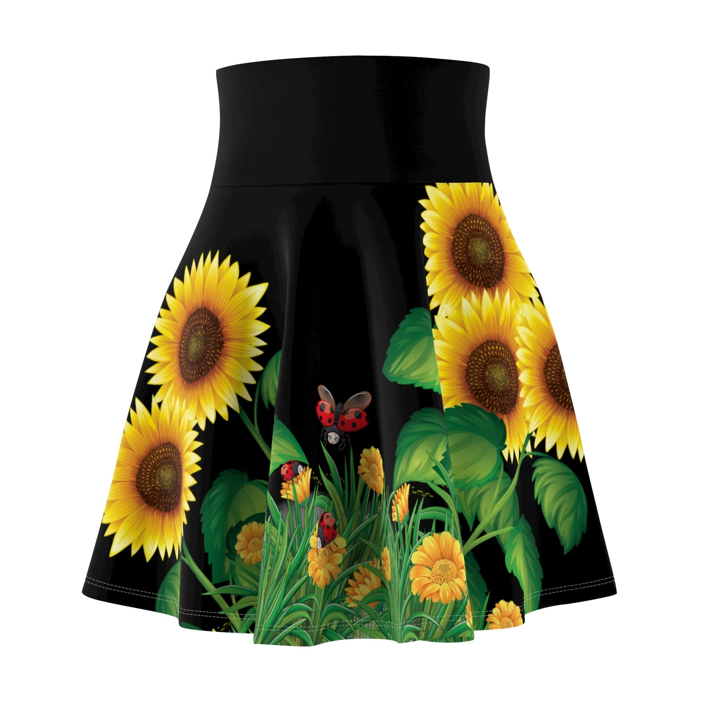 Women's Skater Skirt (AOP) - Sunflowers