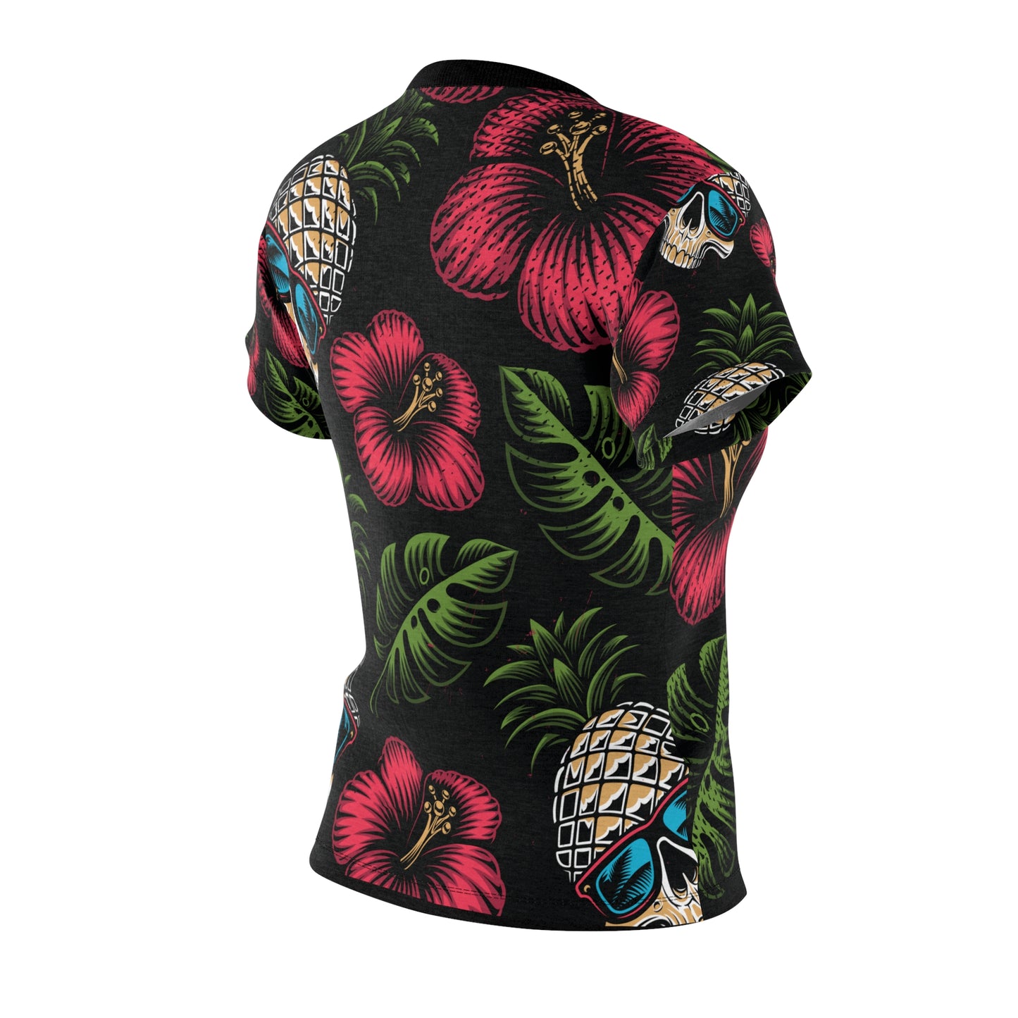 Women's Cut & Sew Tee (AOP) - Tropical Skull