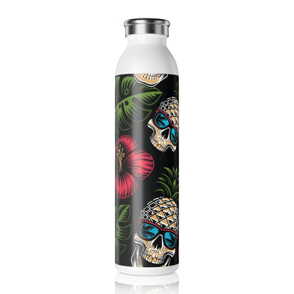 Slim Water Bottle -Tropical Skull