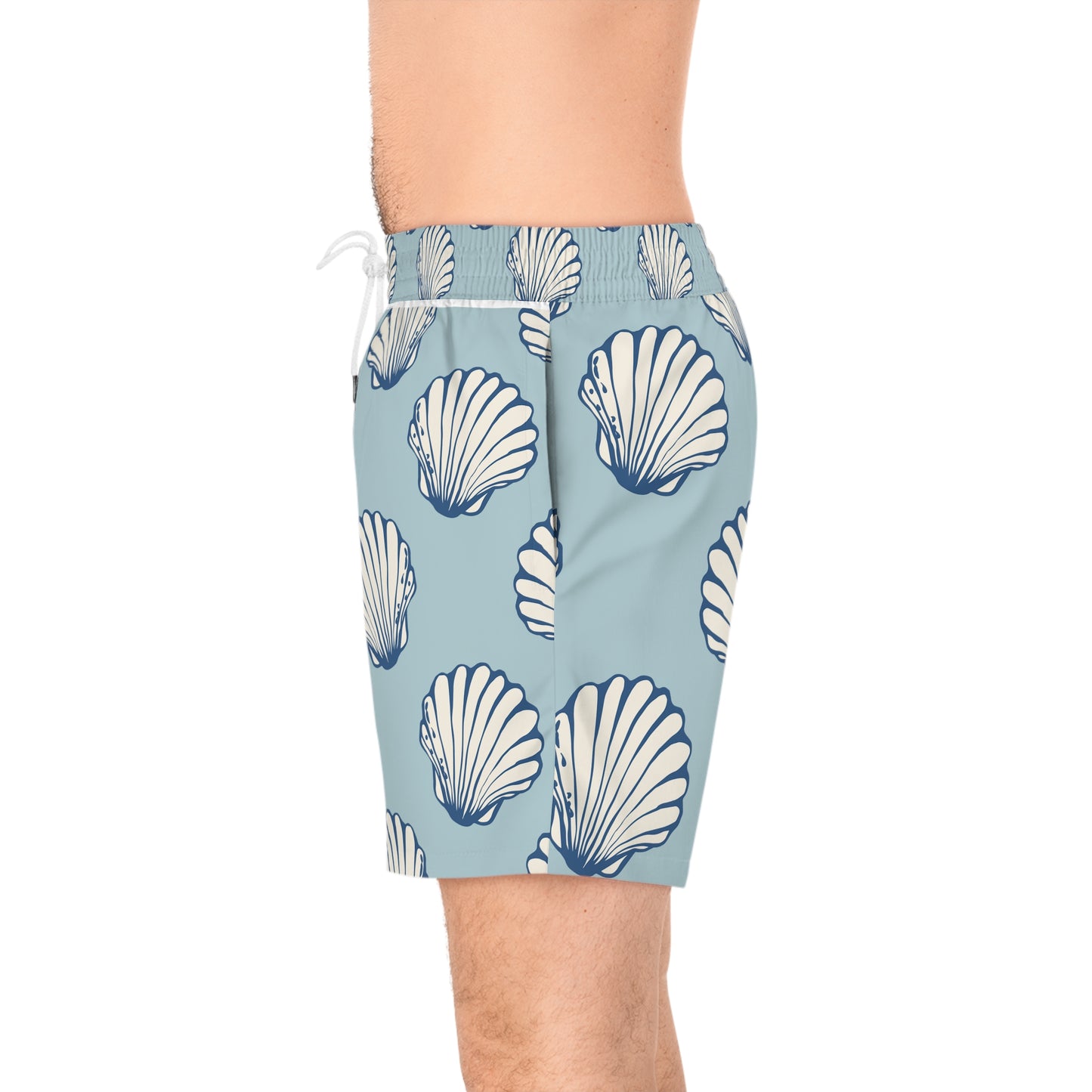 Men's Mid-Length Swim Shorts (AOP) - Seashell