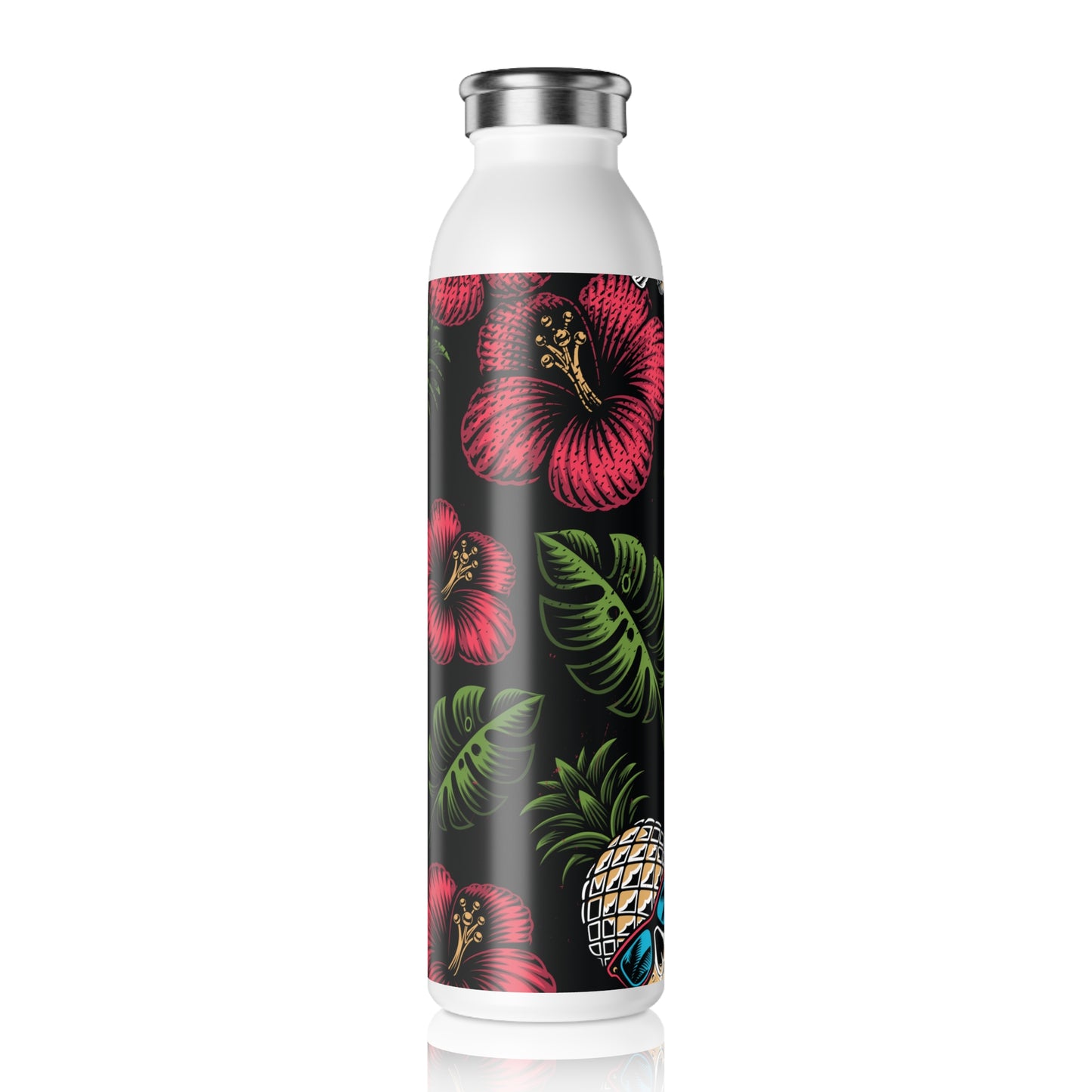 Slim Water Bottle -Tropical Skull