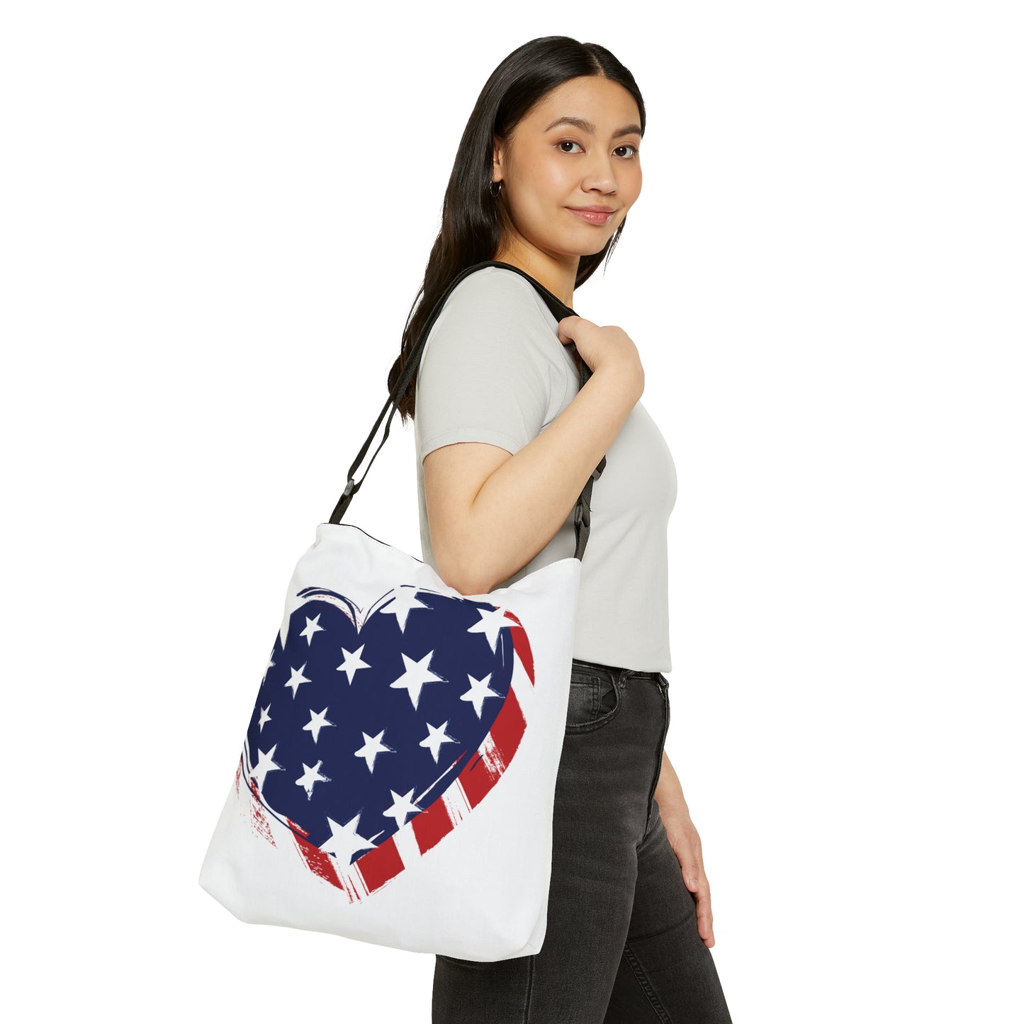 Adjustable Tote Bag (AOP) - RWB Heart