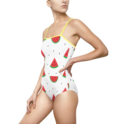 Women's One-piece Swimsuit (AOP) - Watermelons