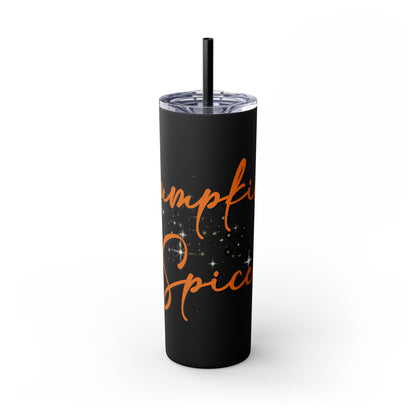 Skinny Tumbler with Straw, 20oz - Pumpkin Spiced