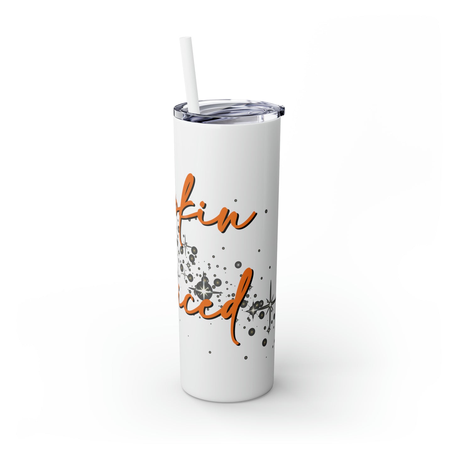 Skinny Tumbler with Straw, 20oz - Pumpkin Spiced