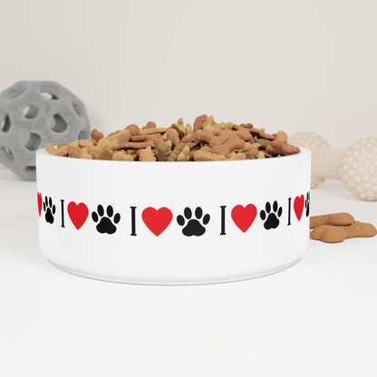 Pet Bowl - I Love Paw Print