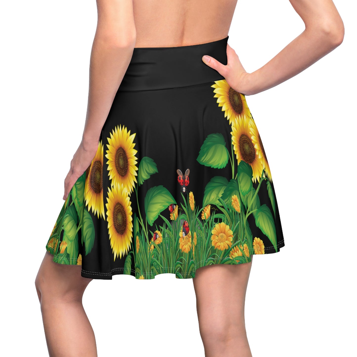 Women's Skater Skirt (AOP) - Sunflowers