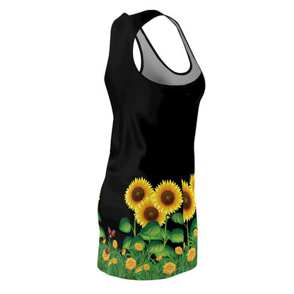 Women's Cut & Sew Racerback Dress (AOP) - Sunflowers