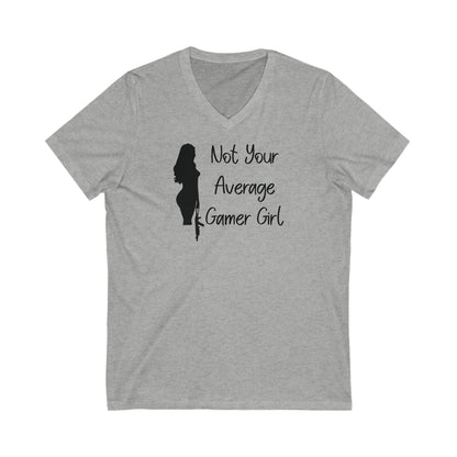 Unisex Jersey Short Sleeve V-Neck Tee  -Gamer Girl