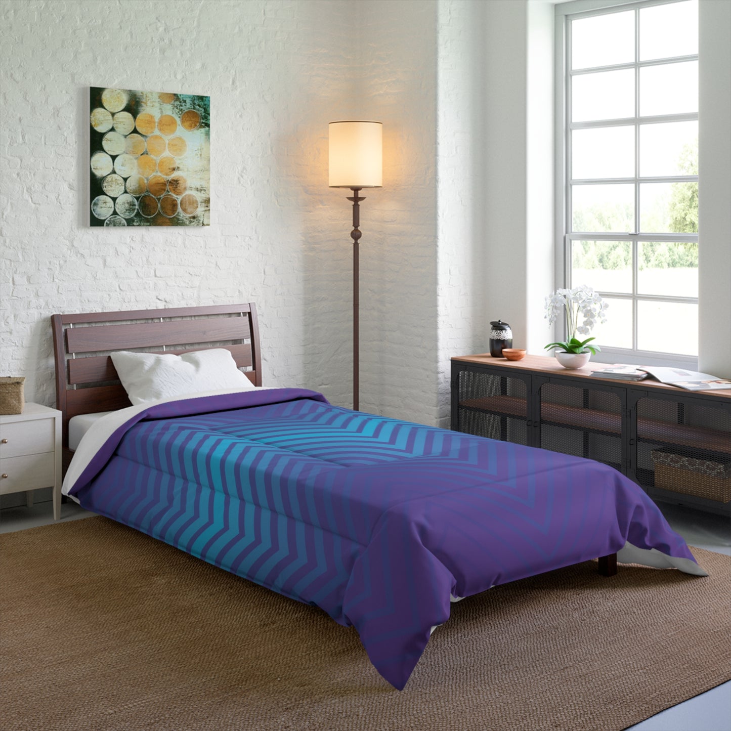 Comforter - Purple/Blue Zig Zag