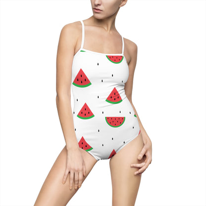 Women's One-piece Swimsuit (AOP) - Watermelons