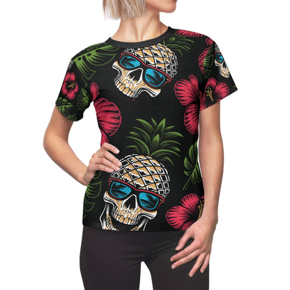 Women's Cut & Sew Tee (AOP) - Tropical Skull