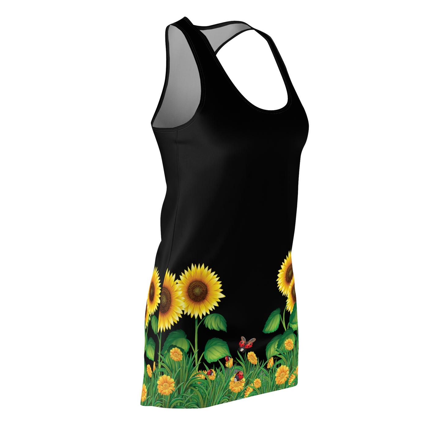 Women's Cut & Sew Racerback Dress (AOP) - Sunflowers