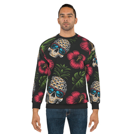 Unisex Sweatshirt (AOP)  - Tropical Skull