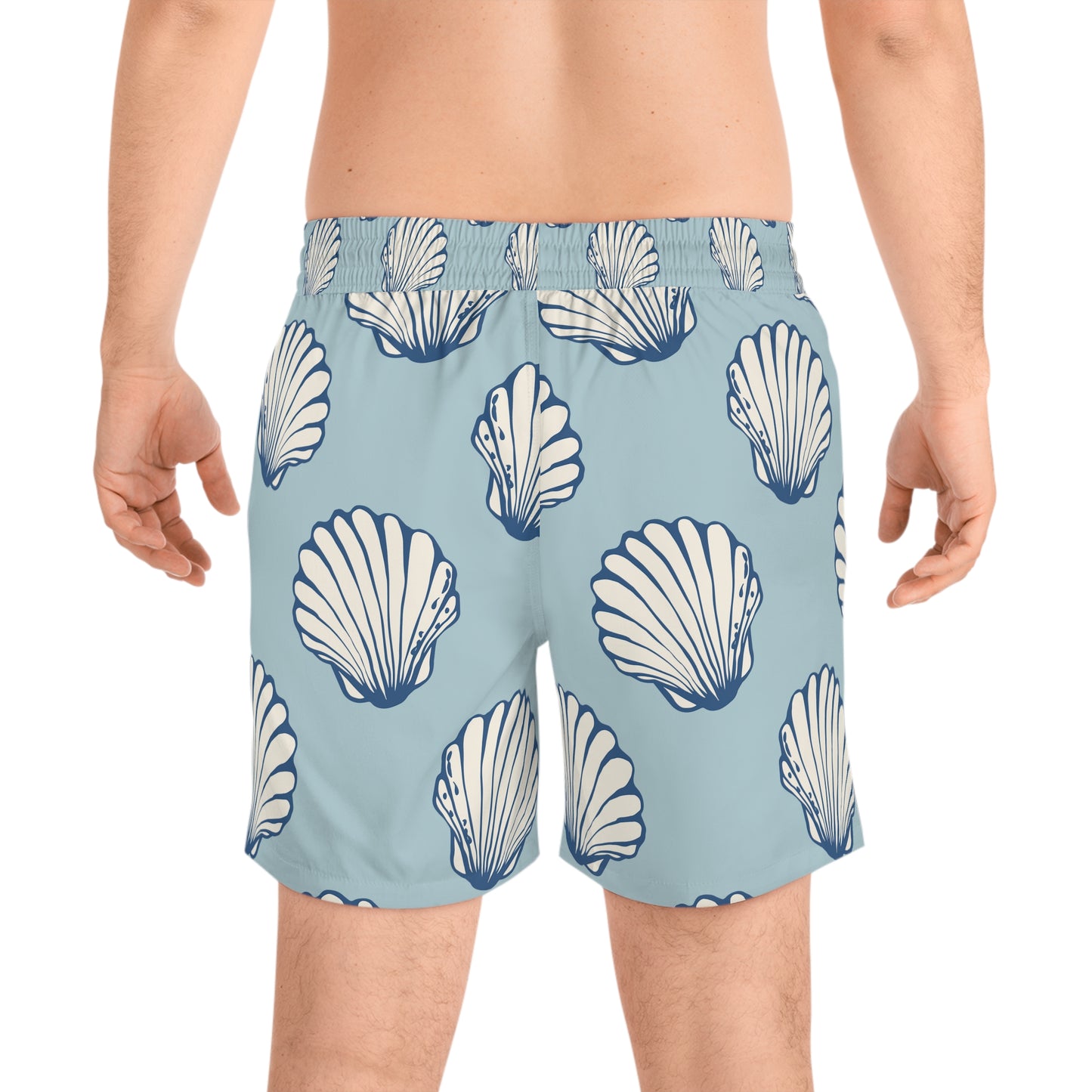 Men's Mid-Length Swim Shorts (AOP) - Seashell