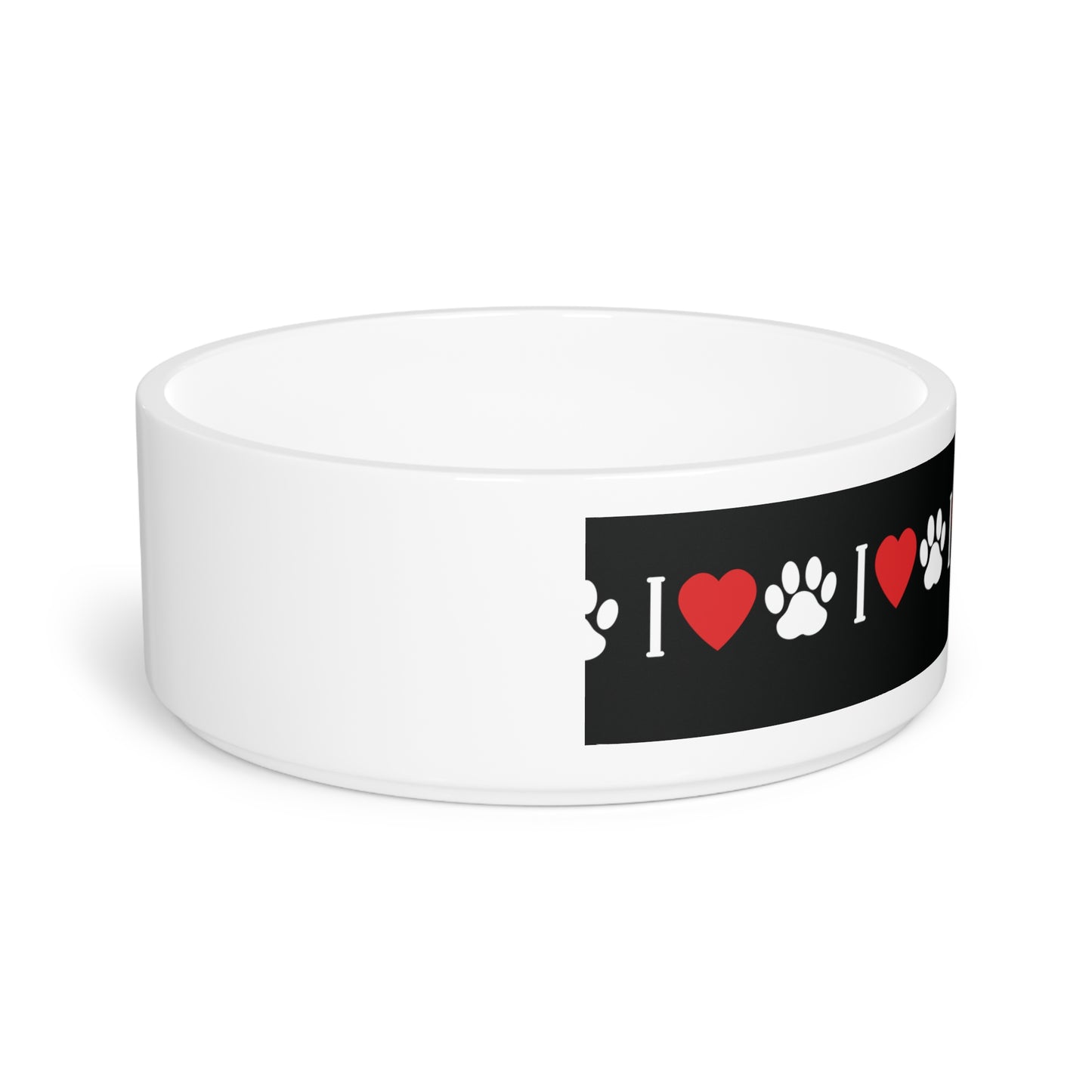 Pet Bowl - I Love Paw (Black)