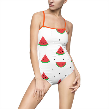 Women's One-piece Swimsuit (AOP) - Watermelons