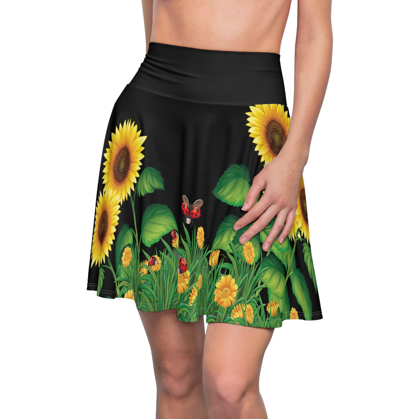 Women's Skater Skirt (AOP) - Sunflowers