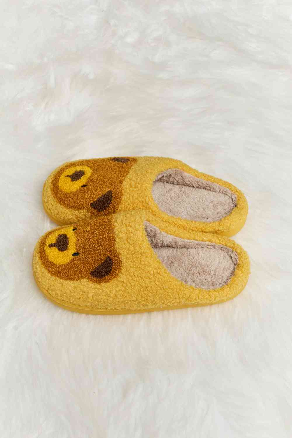 Melody Teddy Bear Print Plush Slide Slippers