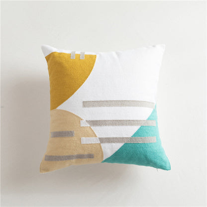 Colorful Geometric Embroidery Cushion Pillowcase Without Filler