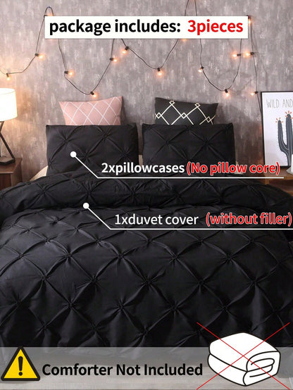 Pintuck Design Duvet Cover Set Without Filler