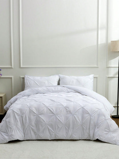 Pintuck Design Duvet Cover Set Without Filler