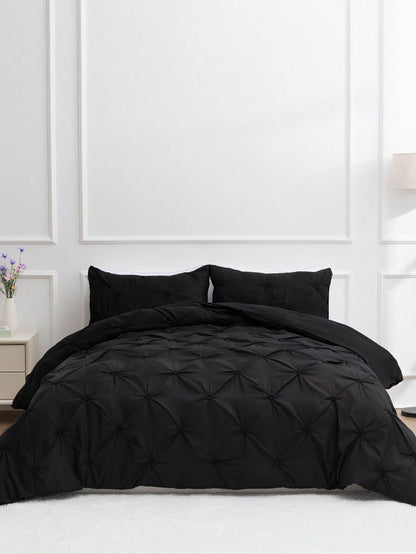 Pintuck Design Duvet Cover Set Without Filler