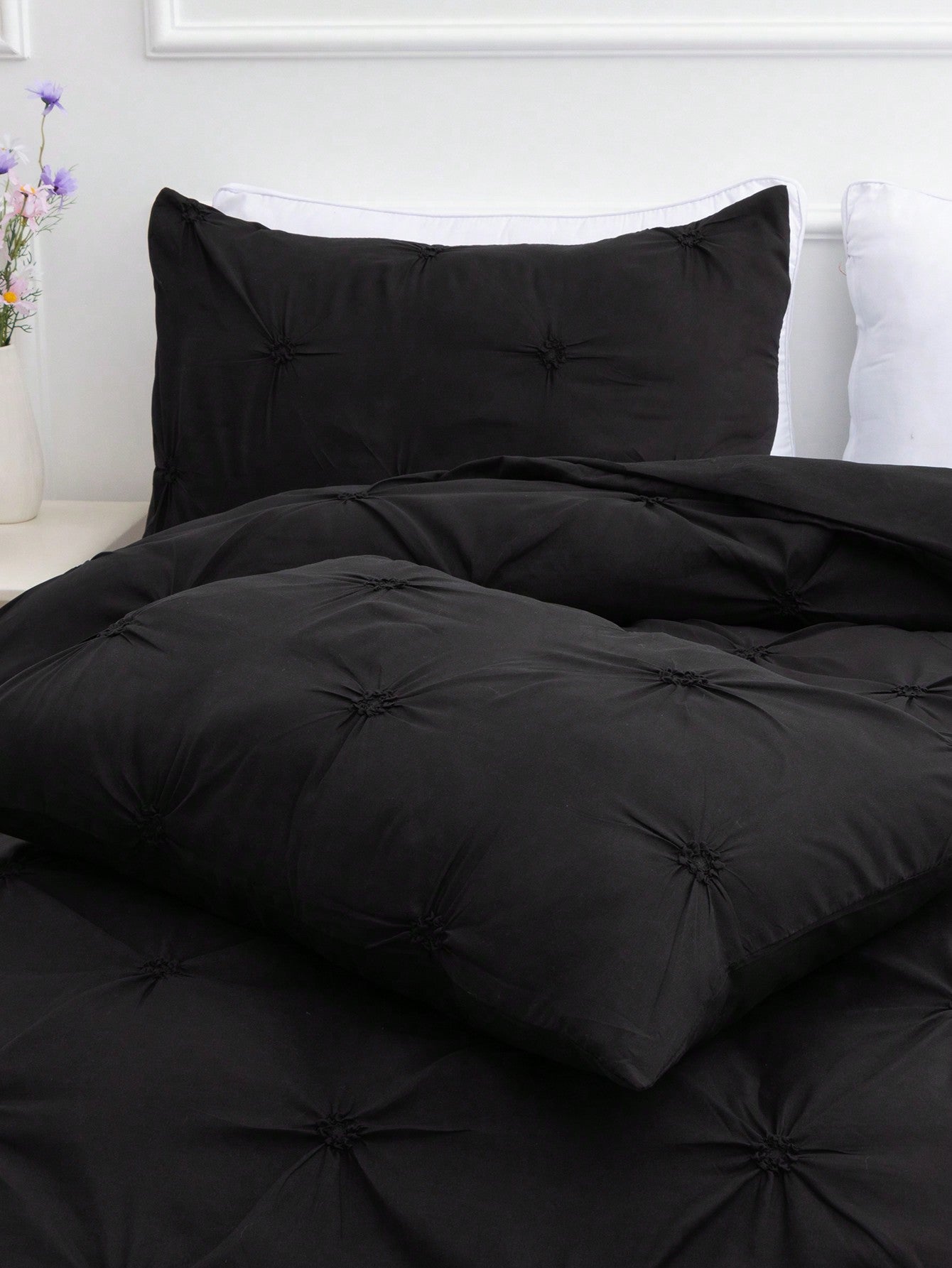 Pintuck Design Duvet Cover Set Without Filler