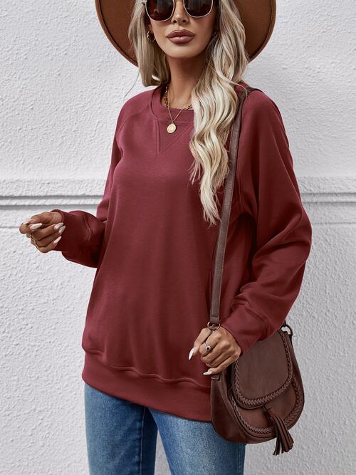 Round Neck Long Sleeve Sweatshirt