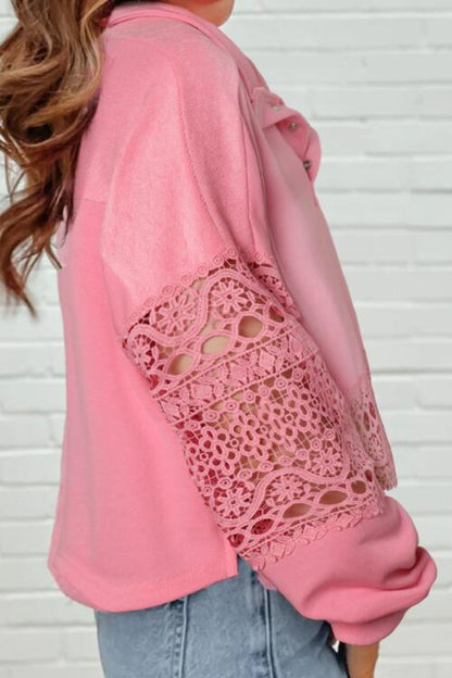 Crochet Snap Button Sweatshirt