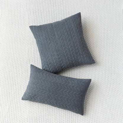 Dutch Velvet Embossed Geometric Cushion Pillowcase without Filler