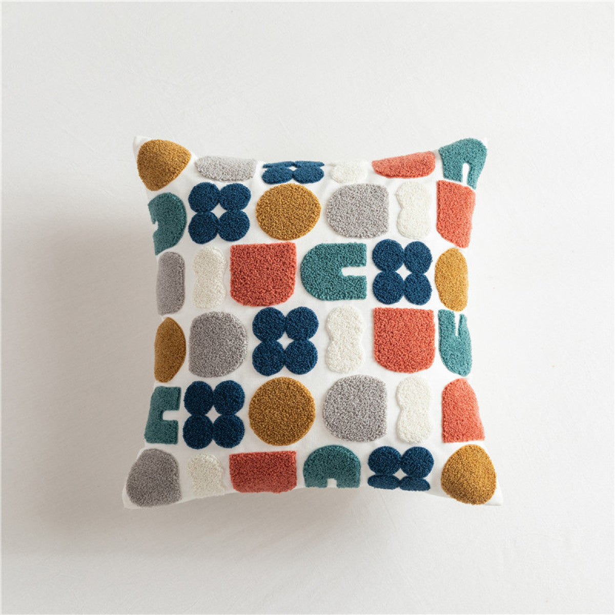 Colorful Geometric Embroidery Cushion Pillowcase Without Filler