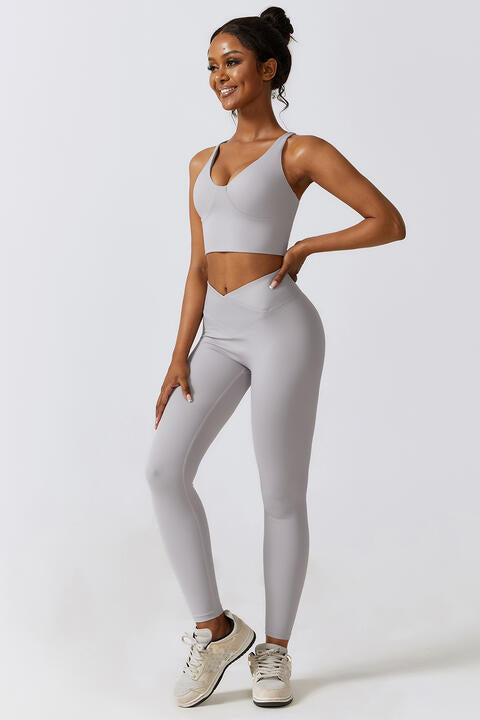 Crisscross Sports Bra and Leggings Set