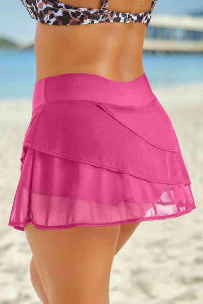 Full Size Layered Swim Skirt