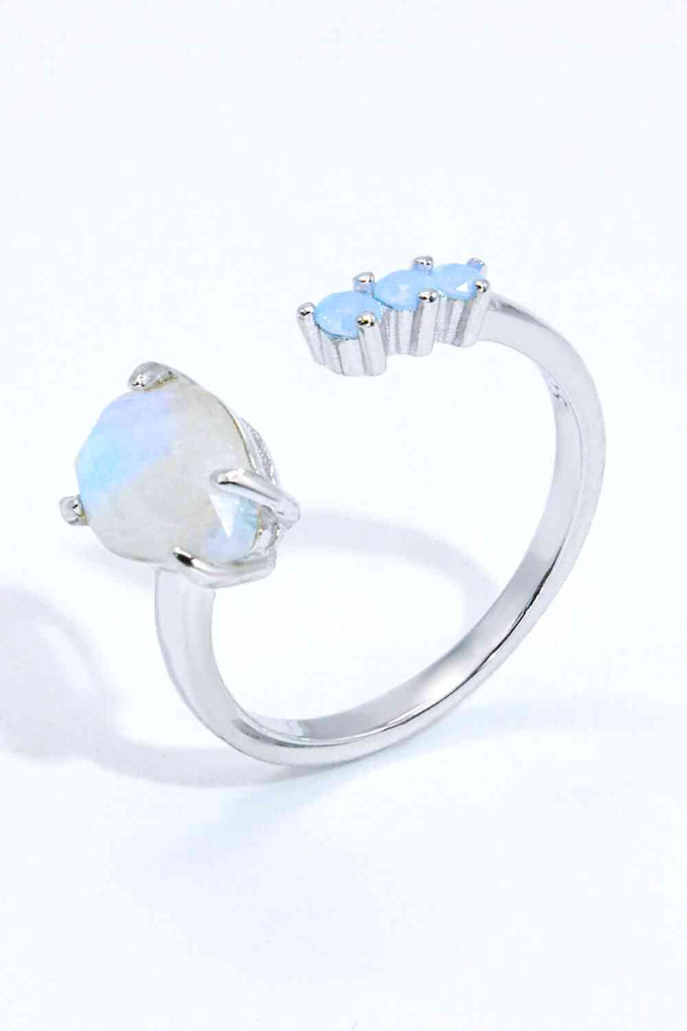 18K Rose Gold-Plated Moonstone Open Ring