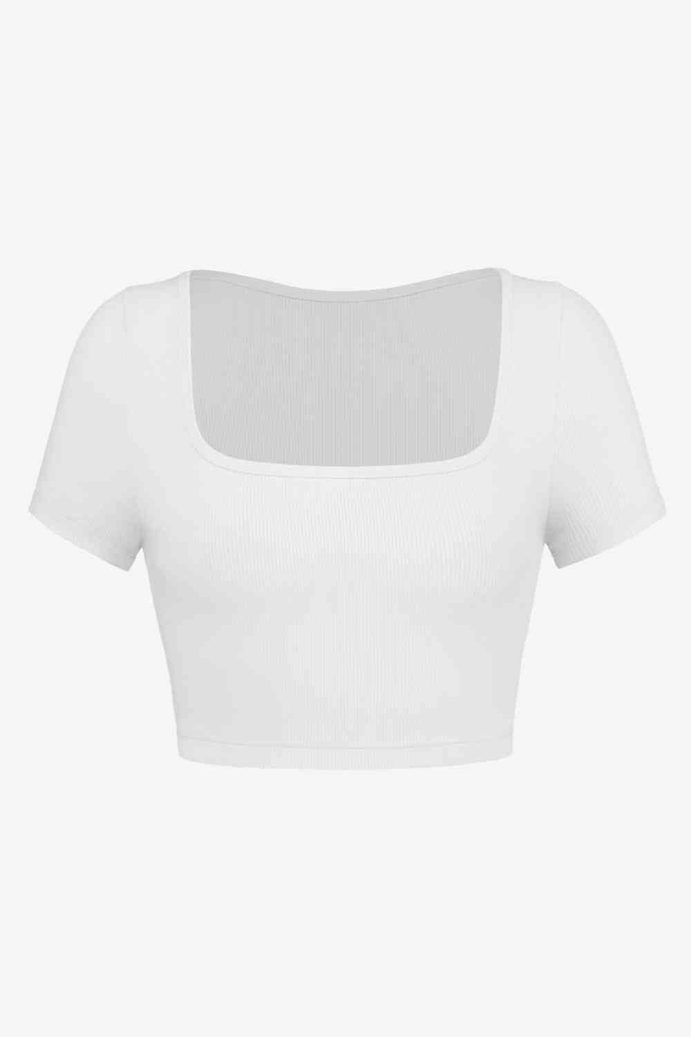 Square Neck Ribbed Crop Top