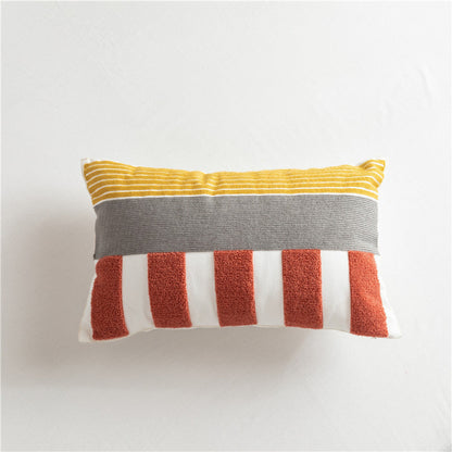 Colorful Geometric Embroidery Cushion Pillowcase Without Filler