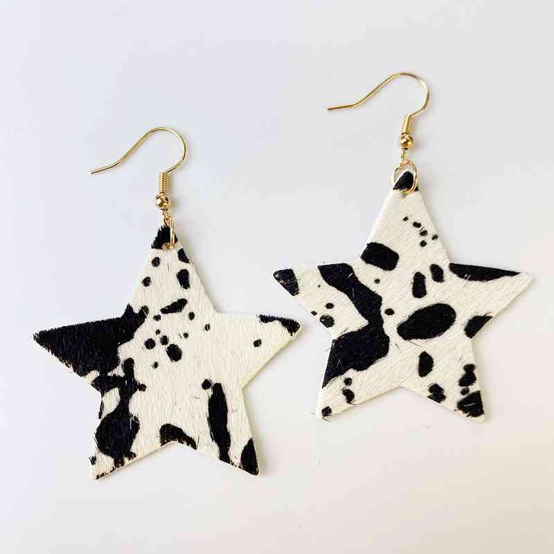 Genuine Cowhide Leather Dangle Earrings