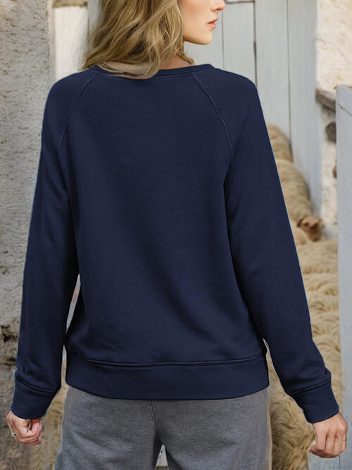 Round Neck Long Sleeve Sweatshirt