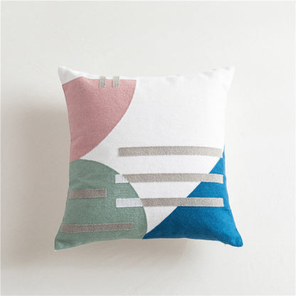 Colorful Geometric Embroidery Cushion Pillowcase Without Filler