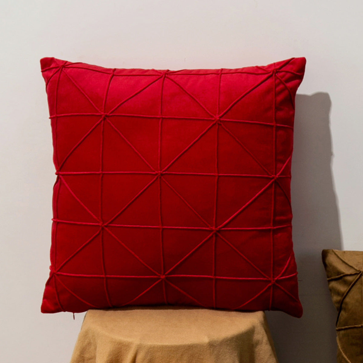 Solid Color Thickened Dutch Velvet Geometric Cushion Pillowcase without Filler