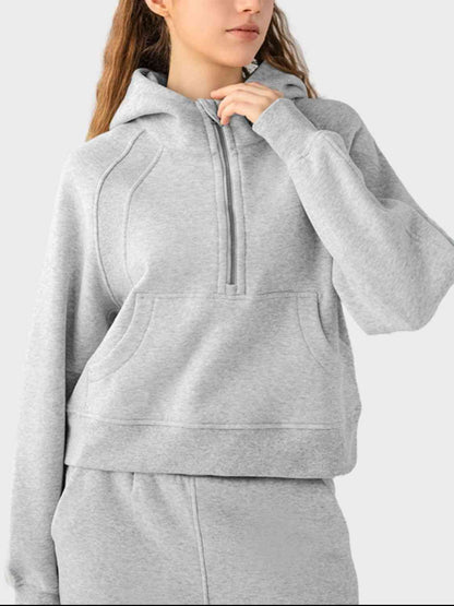 Half-Zip Long Sleeve Sports Hoodie