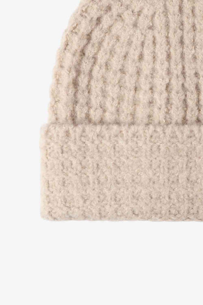 Waffle-Knit Cuff Beanie