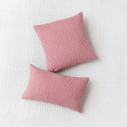 Dutch Velvet Embossed Geometric Cushion Pillowcase without Filler